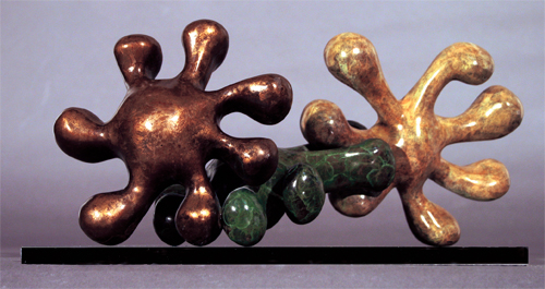 Triple Autumn Bronze Splat, 2005.  Bronze with Patina, 9” x 7” 4”